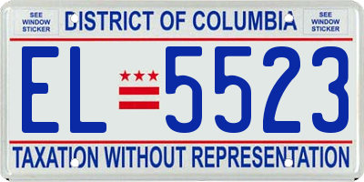 DC license plate EL5523