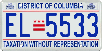 DC license plate EL5533