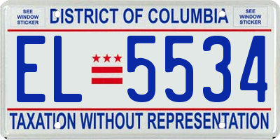DC license plate EL5534