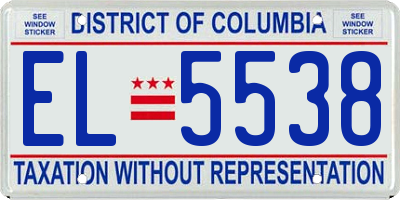 DC license plate EL5538