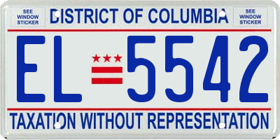 DC license plate EL5542