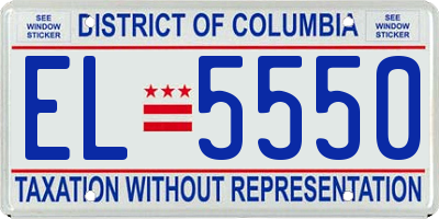 DC license plate EL5550