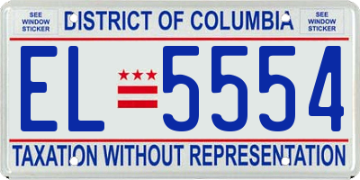 DC license plate EL5554