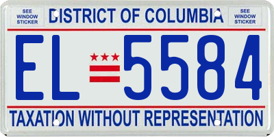 DC license plate EL5584