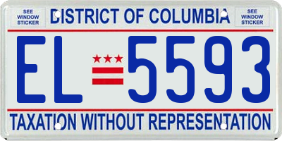 DC license plate EL5593