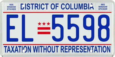 DC license plate EL5598