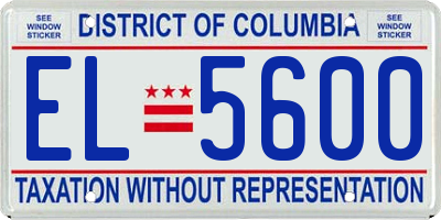 DC license plate EL5600