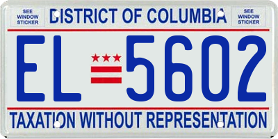 DC license plate EL5602