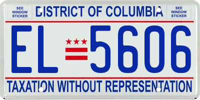 DC license plate EL5606