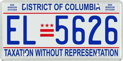 DC license plate EL5626