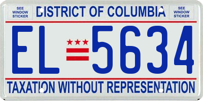 DC license plate EL5634