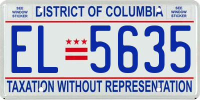 DC license plate EL5635