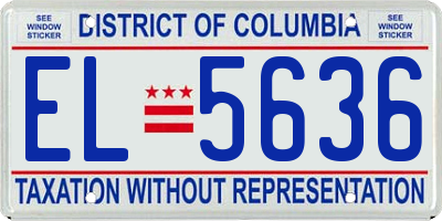 DC license plate EL5636