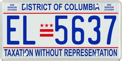 DC license plate EL5637