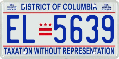 DC license plate EL5639