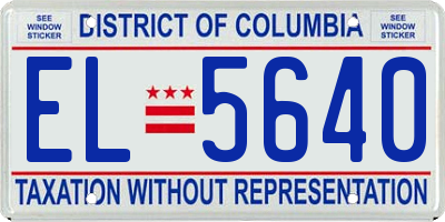 DC license plate EL5640