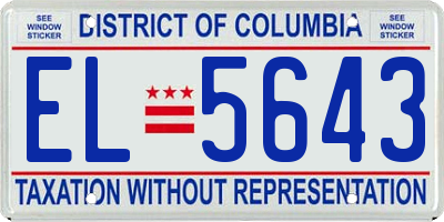 DC license plate EL5643