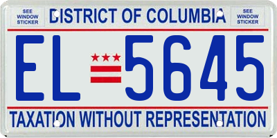 DC license plate EL5645