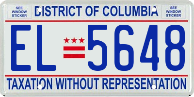 DC license plate EL5648