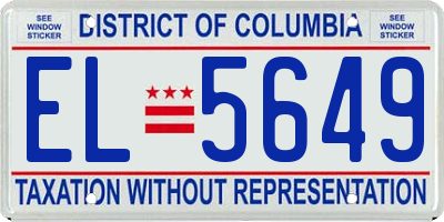 DC license plate EL5649