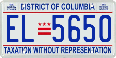 DC license plate EL5650