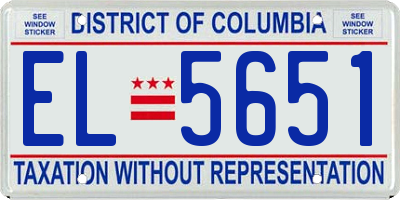 DC license plate EL5651