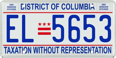 DC license plate EL5653