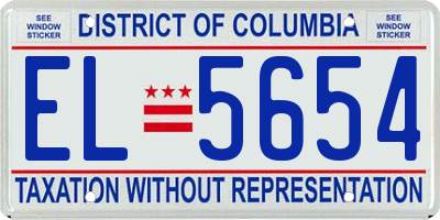 DC license plate EL5654