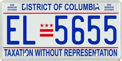 DC license plate EL5655