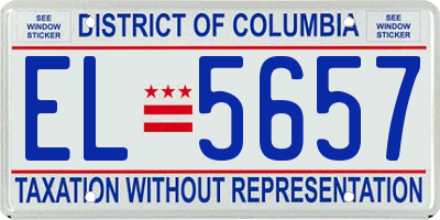 DC license plate EL5657