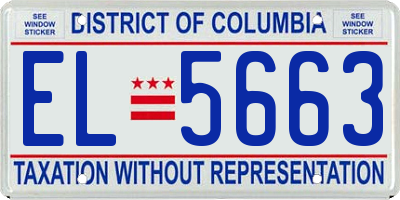 DC license plate EL5663