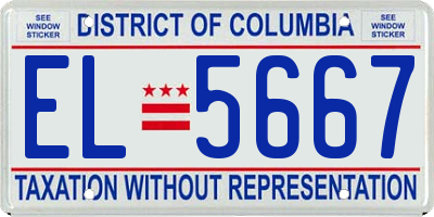 DC license plate EL5667