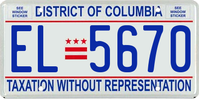 DC license plate EL5670