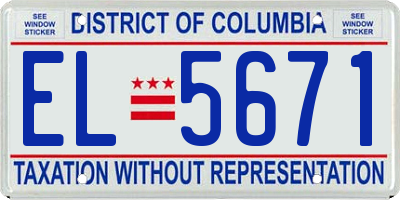 DC license plate EL5671