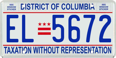 DC license plate EL5672