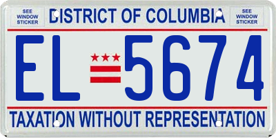 DC license plate EL5674