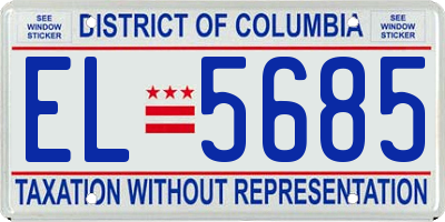 DC license plate EL5685