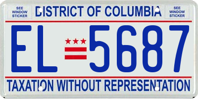 DC license plate EL5687