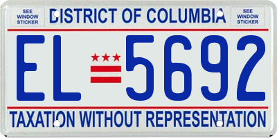 DC license plate EL5692