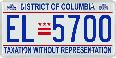 DC license plate EL5700