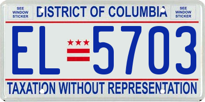 DC license plate EL5703