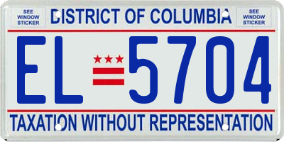 DC license plate EL5704