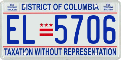 DC license plate EL5706