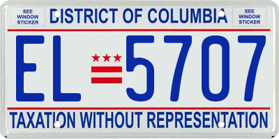 DC license plate EL5707