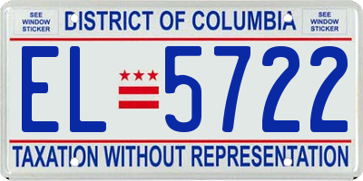 DC license plate EL5722