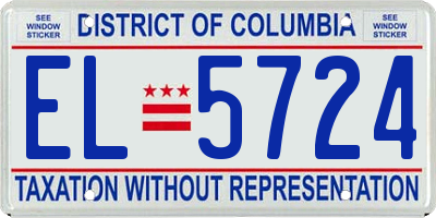 DC license plate EL5724