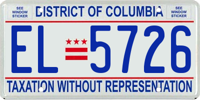 DC license plate EL5726