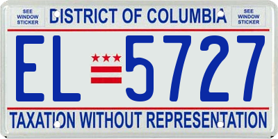 DC license plate EL5727