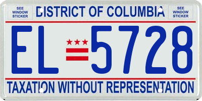 DC license plate EL5728