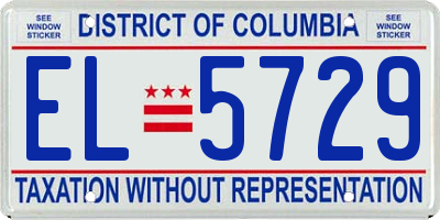 DC license plate EL5729